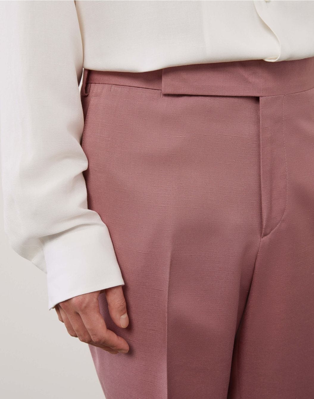 Pantalone rosa in misto seta Attitude
