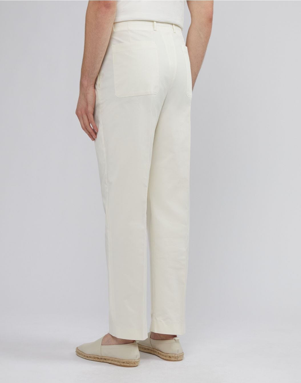 Beige stretch cotton drill trousers