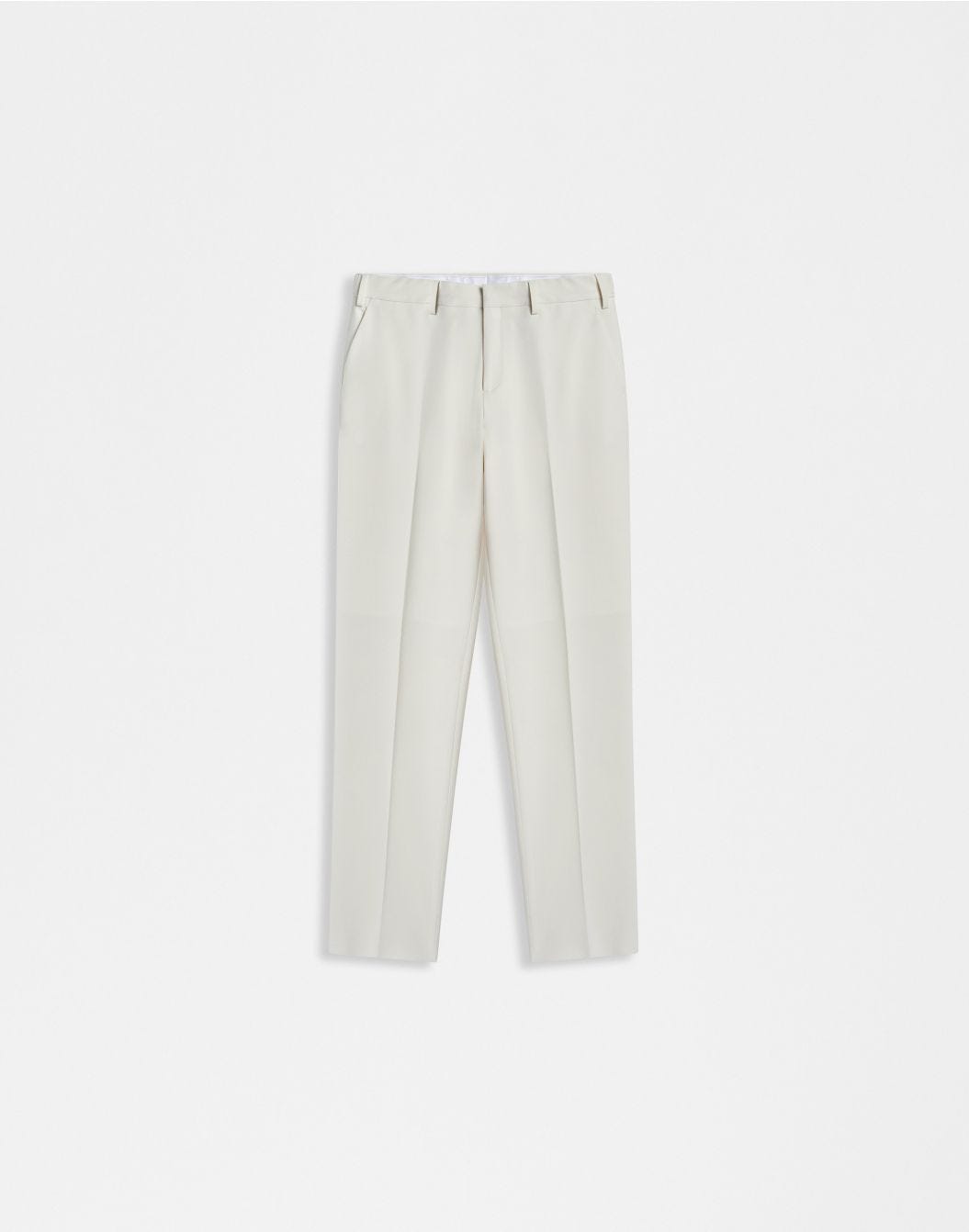 Cream pleatless trousers