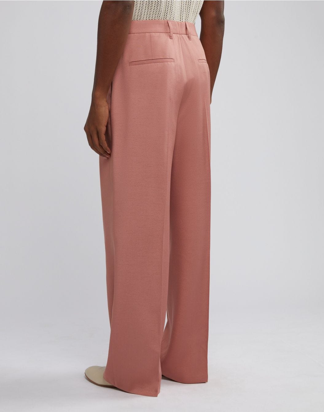 Pantalone comfort rosa in viscosa