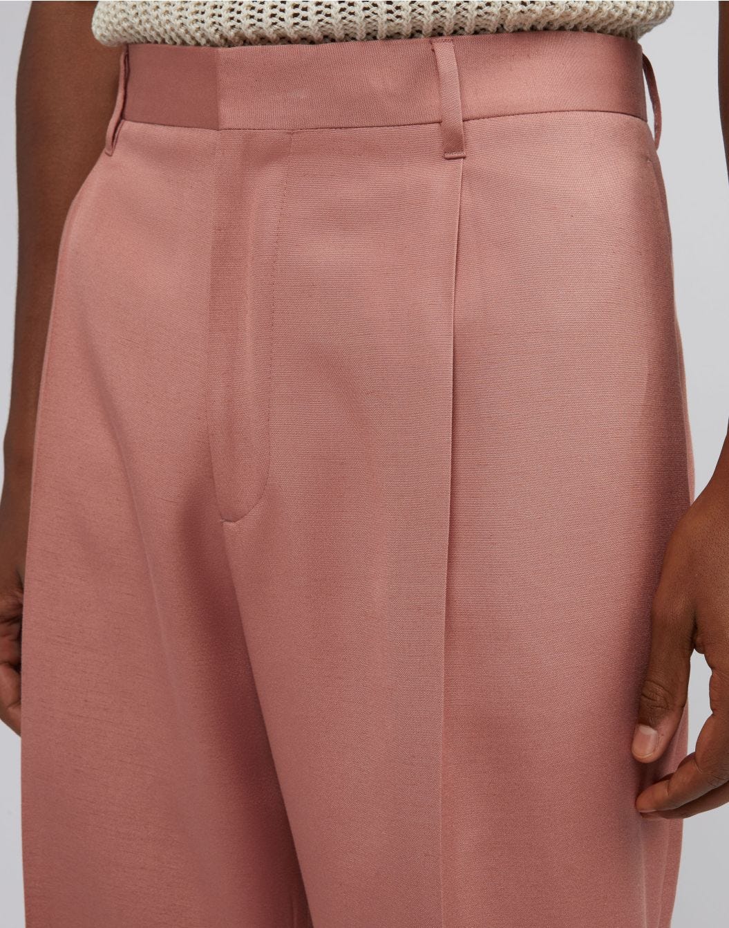 Pantalone comfort rosa in viscosa
