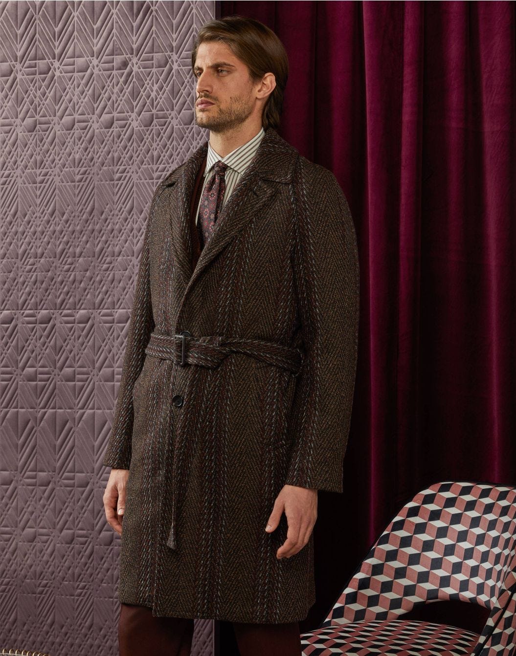 Oversized single-breasted coat in wool and cashmere - Retrò