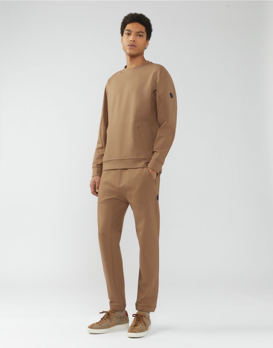 Camel-brown sweatshirt in hi-tech jersey - Easy Wear