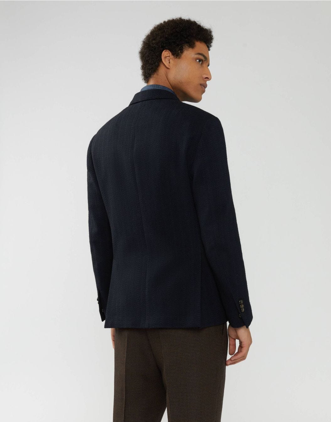 Double-breasted jacket in Mowear fabric from the Easy range