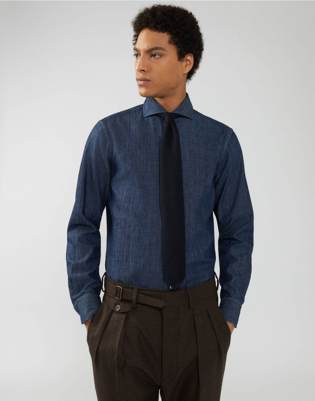 Shirt in indigo certified-cotton denim