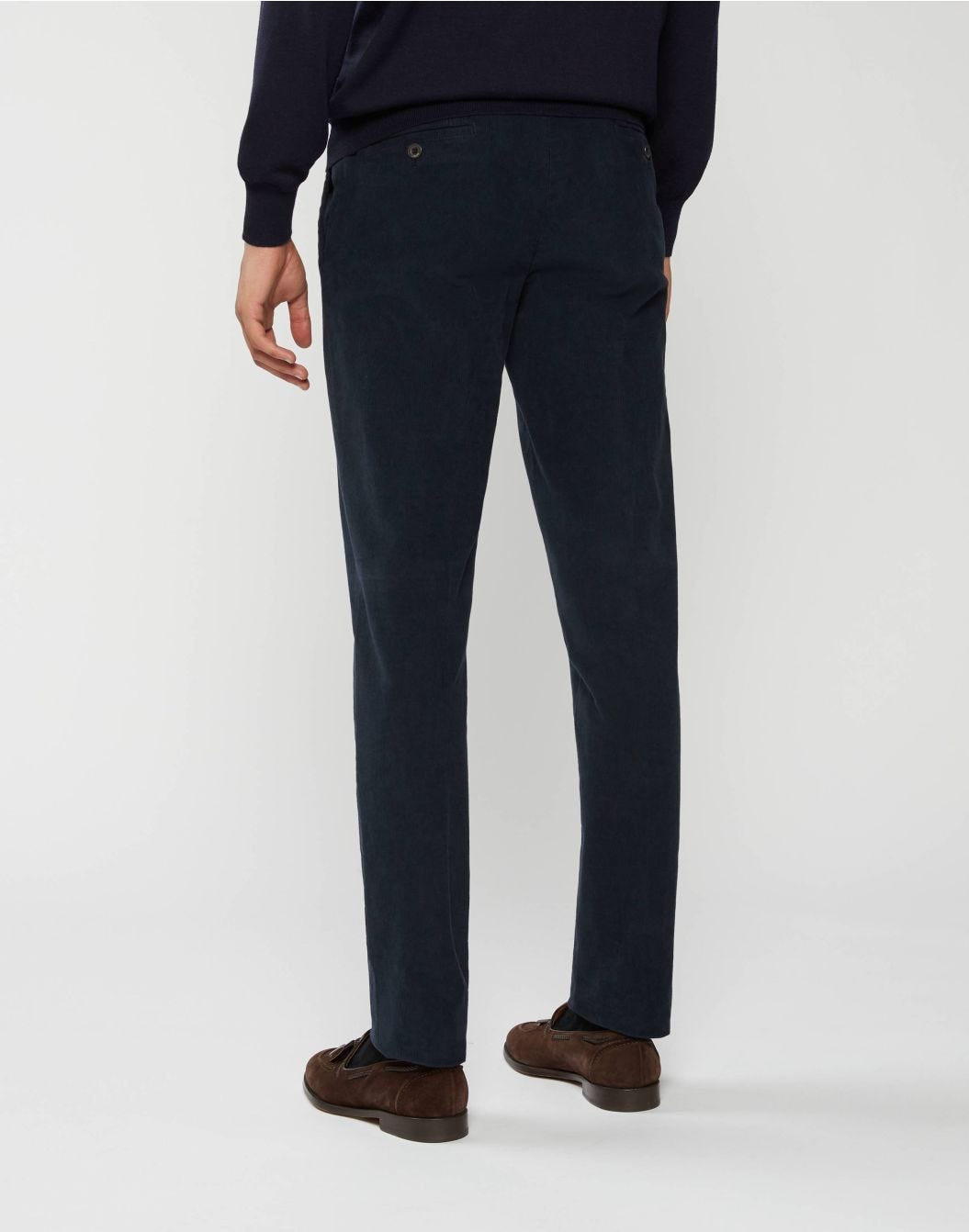 Chino pants in blue corduroy