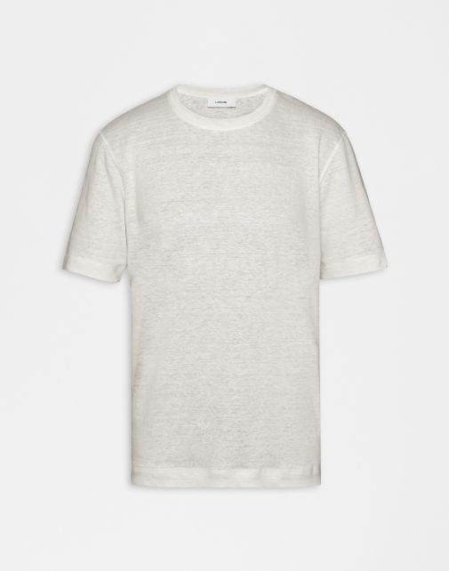 Pull ras du cou blanc à manches courtes en jersey Lardini