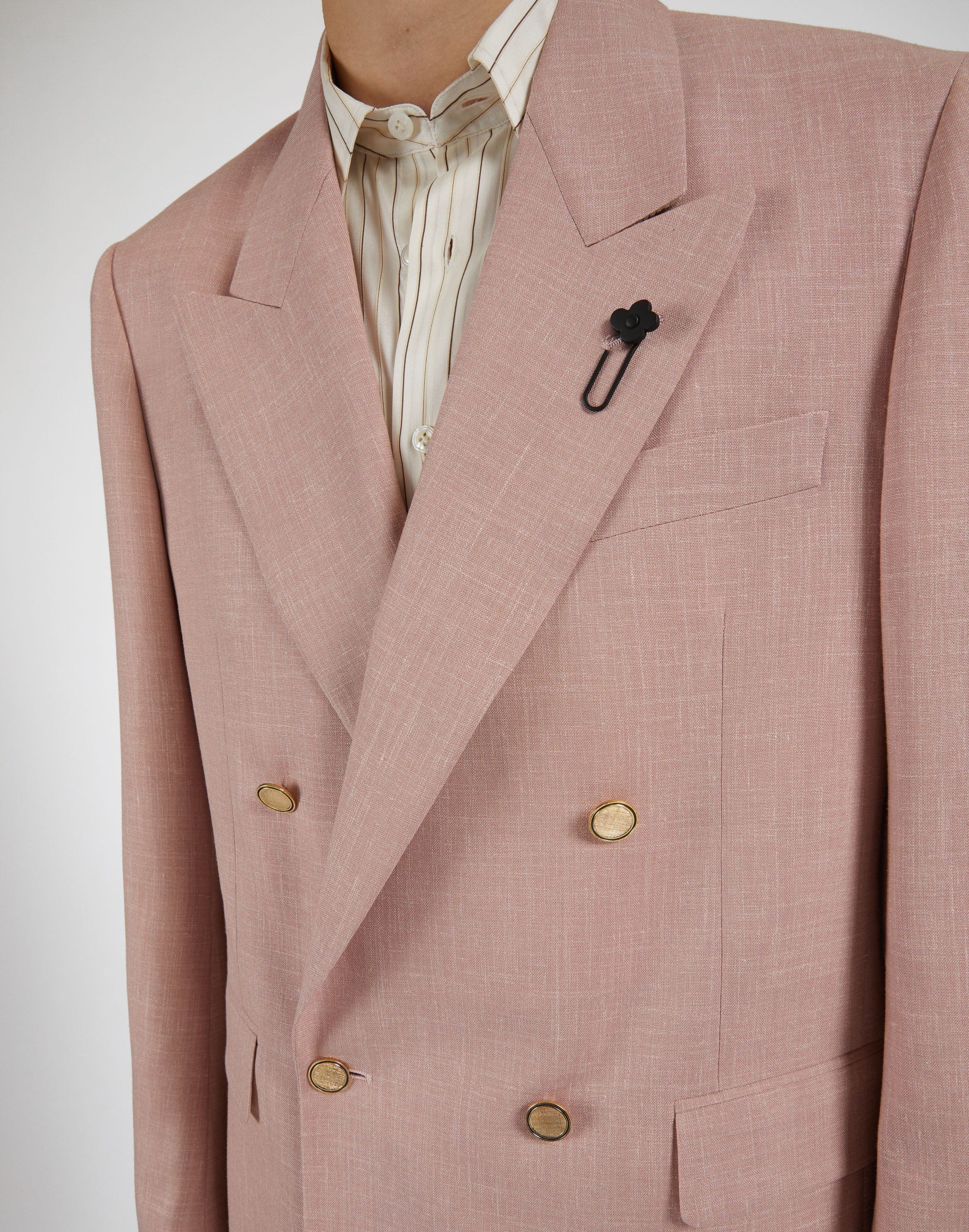 アウターその他 LARDINI Double-breasted wool, silklinen blazer Double-Breasted Jacket, three fabrics