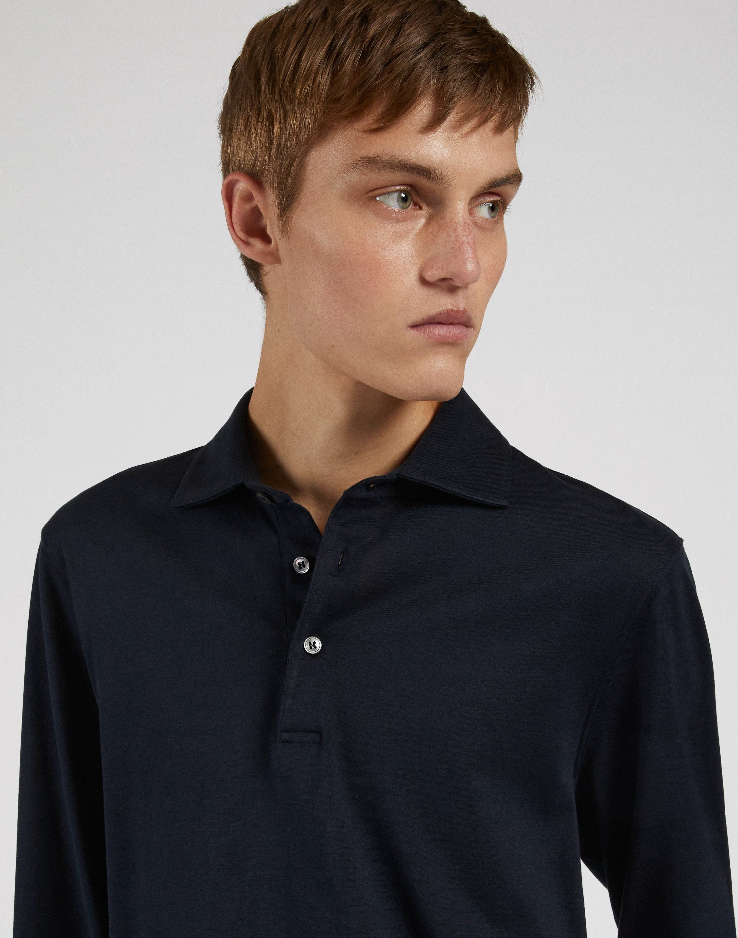 Tシャツ・カットソー LARDINI SS25 POLO ML (ESLPML56 ES64051850) Long-Sleeve Polo Shirt