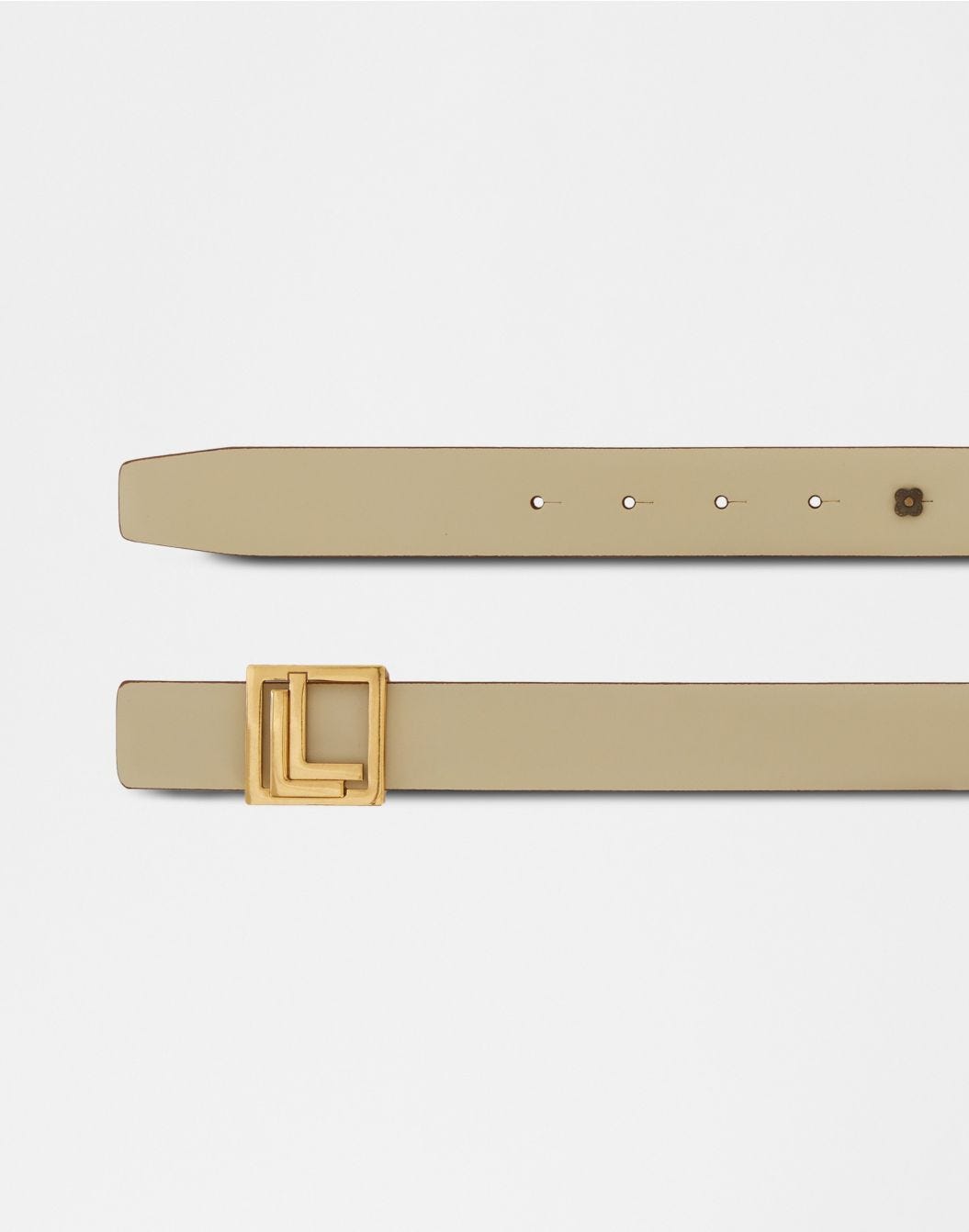 Cream leather belt