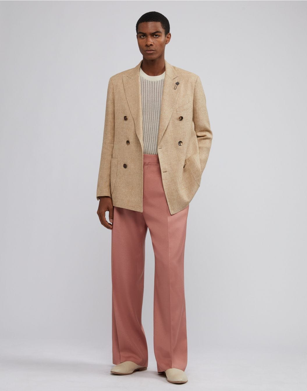 Pantalone comfort rosa in viscosa