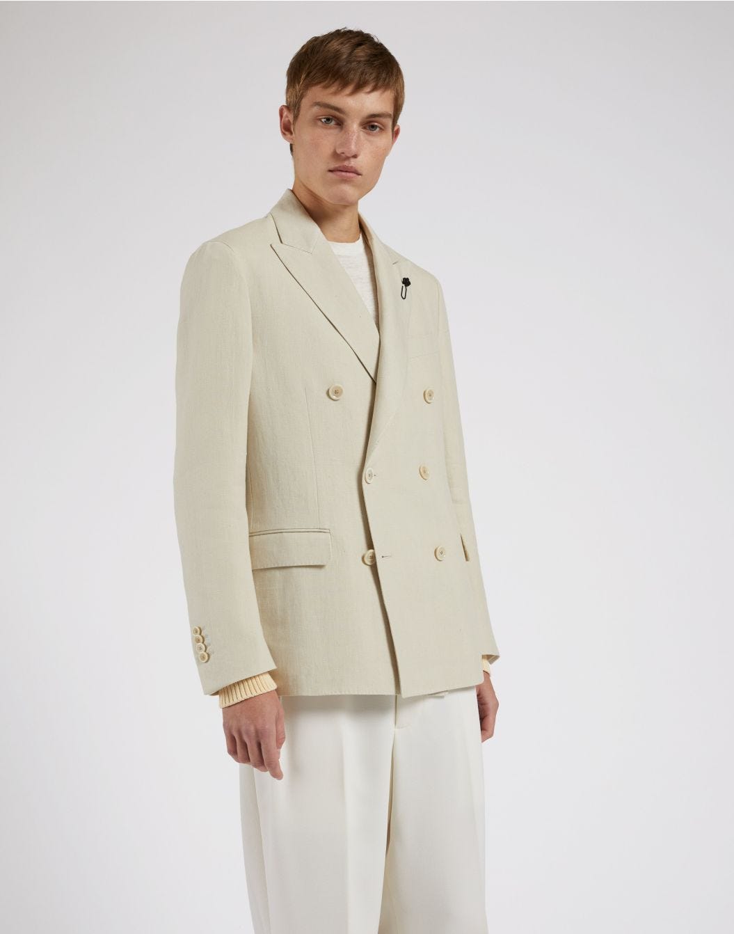 Double-Breasted Linen Blazer