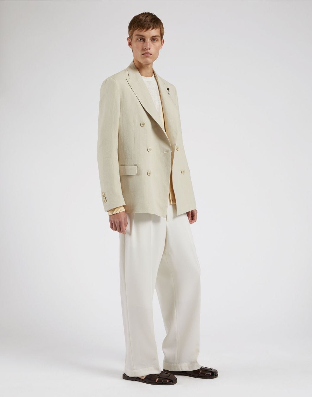Double-Breasted Linen Blazer