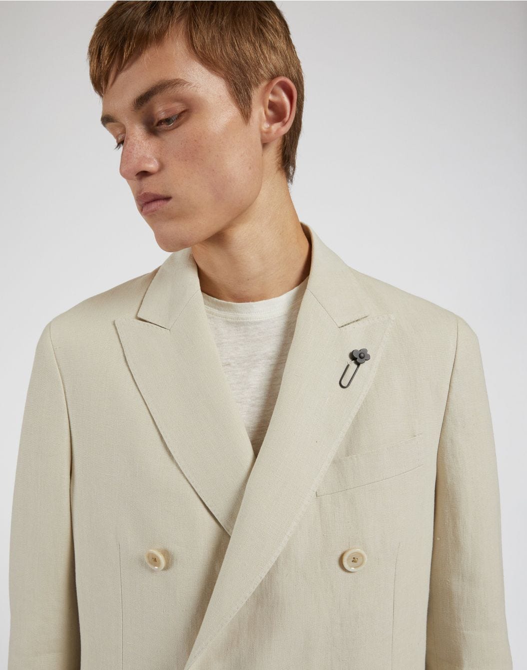 Double-Breasted Linen Blazer