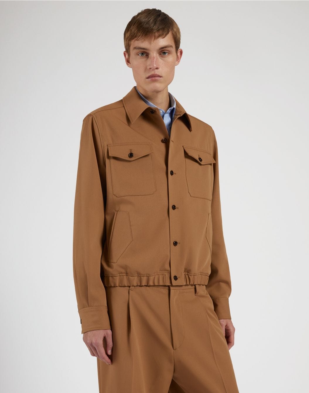 Giubbino sfoderato crepe gabardine stretch