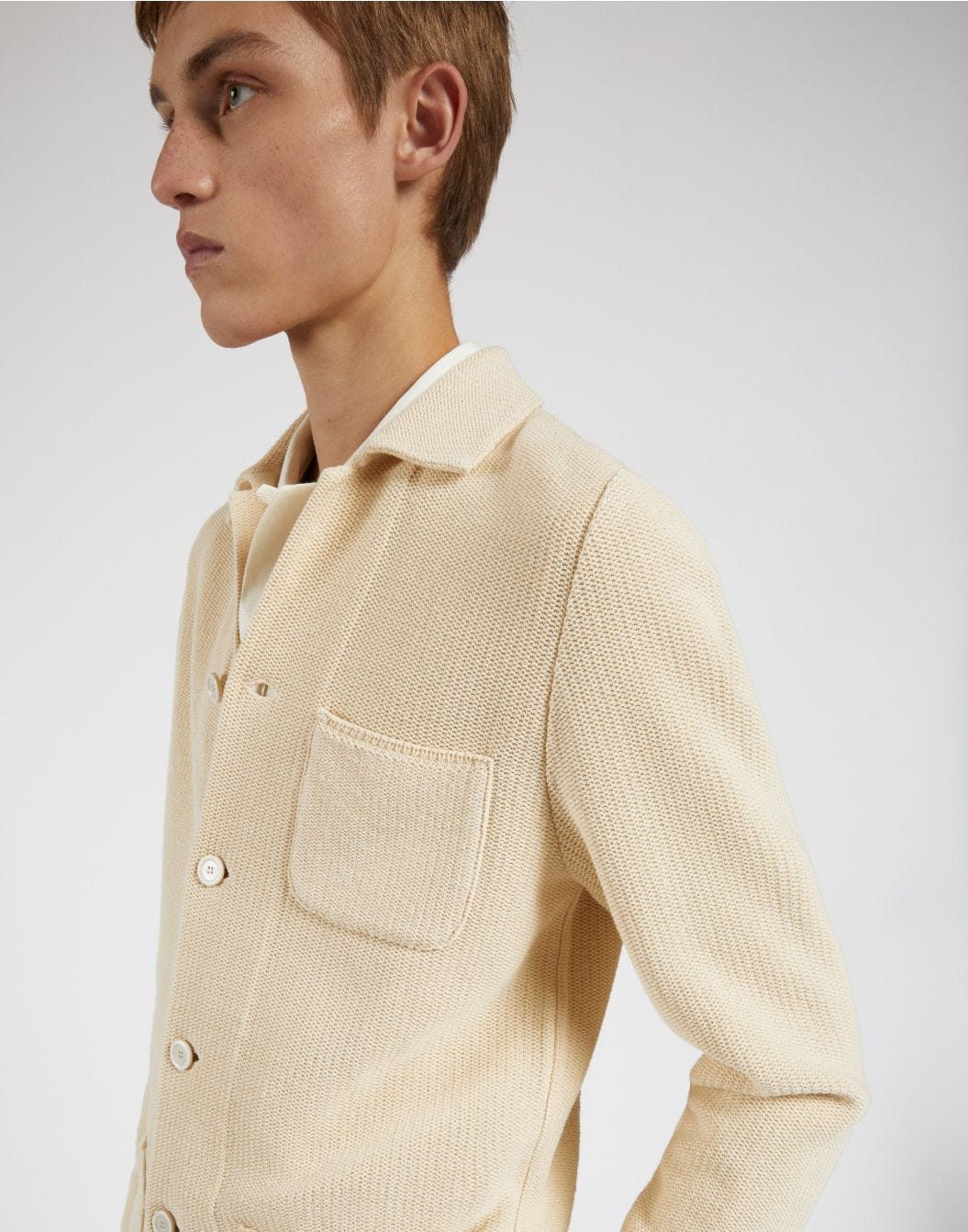 Single-Breasted Knit Jacket
