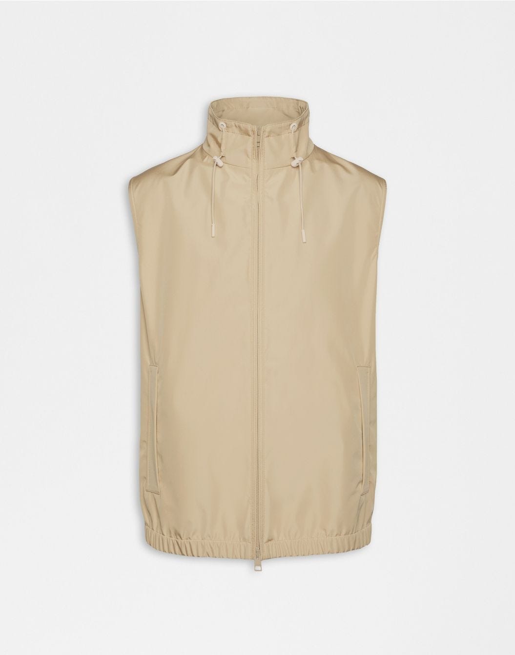 Gilet beige en tissu technique déperlant