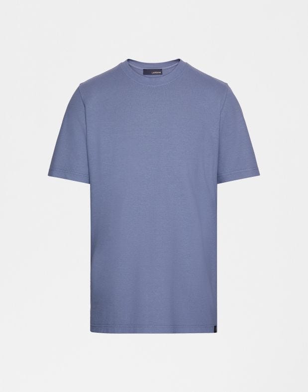 T-shirt azzurra in jersey crêpe