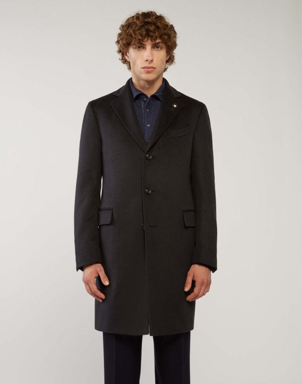 Blue coat in pure cashmere - Special Line 
