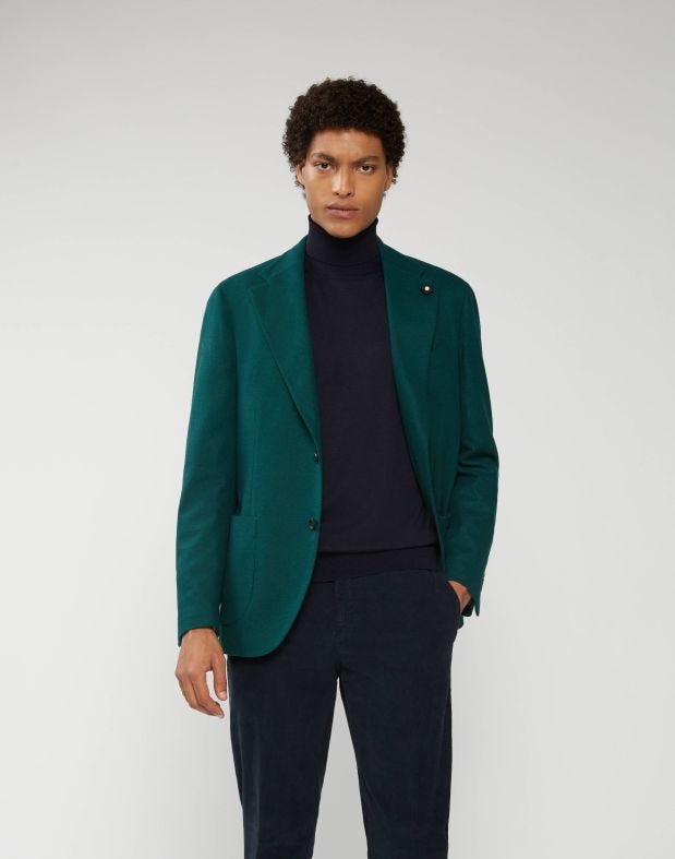 Jacket in recycled green cashmere - Special Line