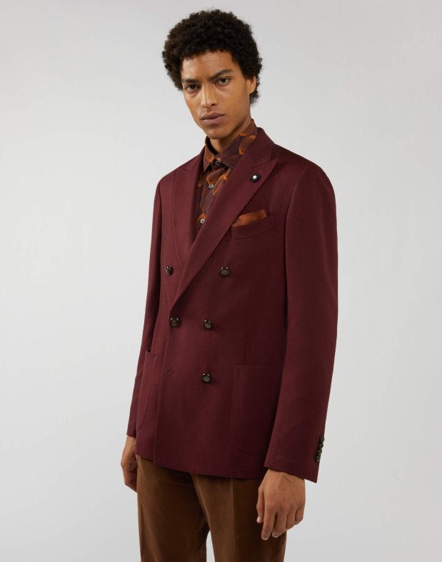 Jacket in burgundy cashmere - Special Line