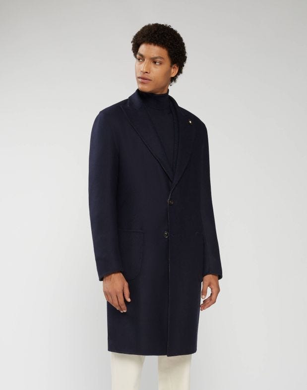 Reversible coat in wool, cashmere and silk - Double 