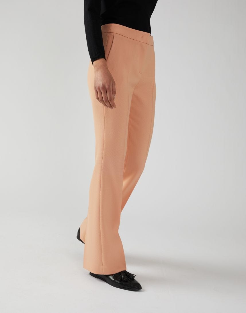 Trousers in stretchy pink wool