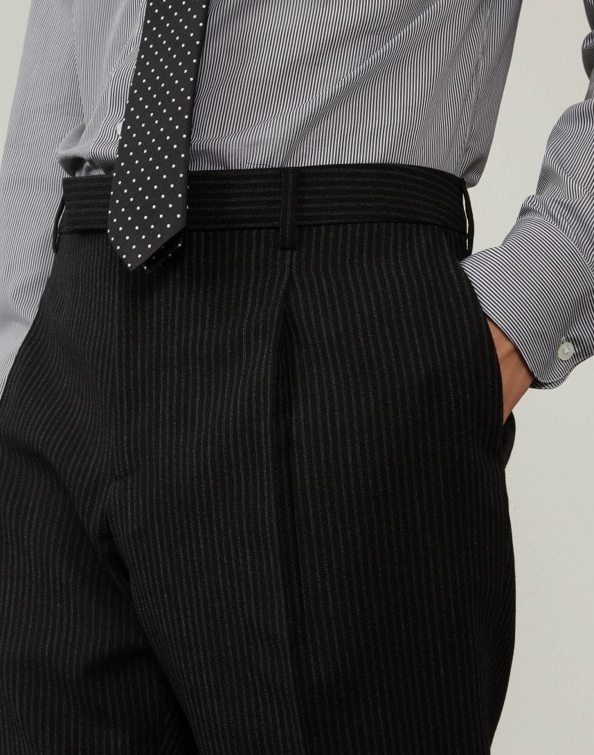 Attitude black pinstripe suit