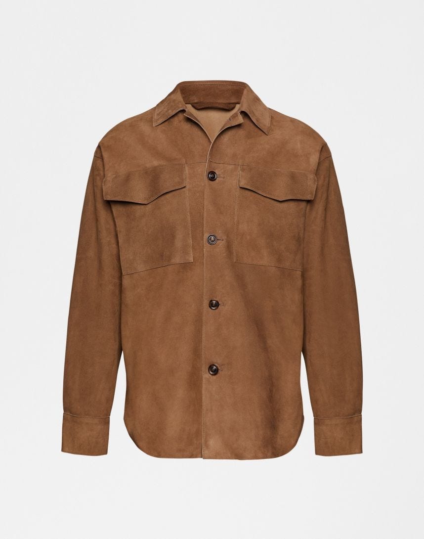 Light brown leather shirt blazer 