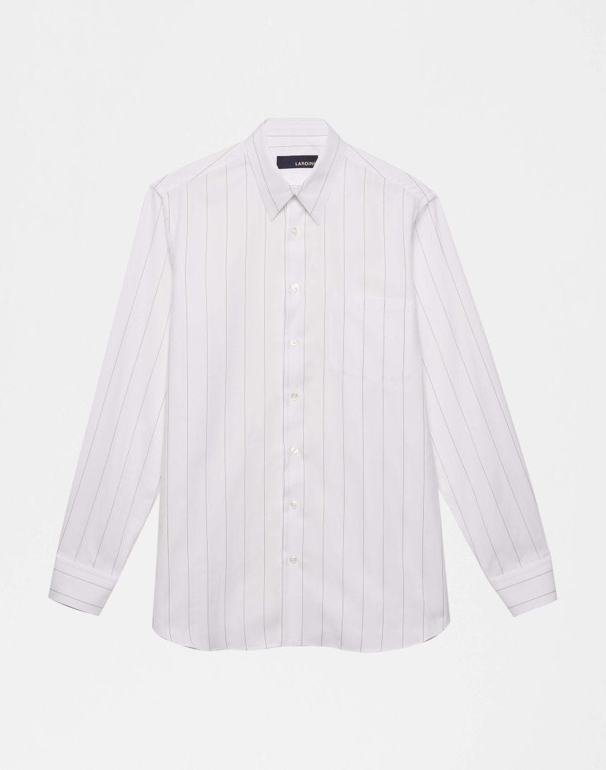 Attitude classic white cotton twill shirt