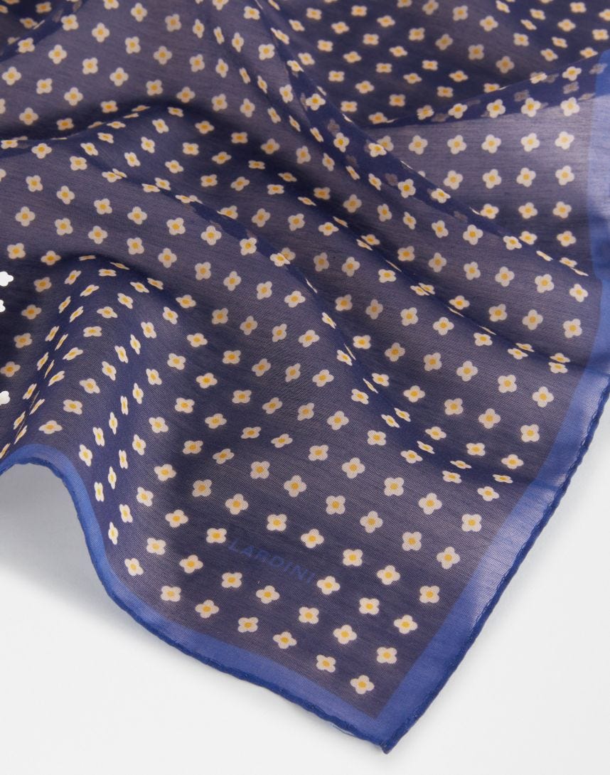 Blue cotton and silk scarf 