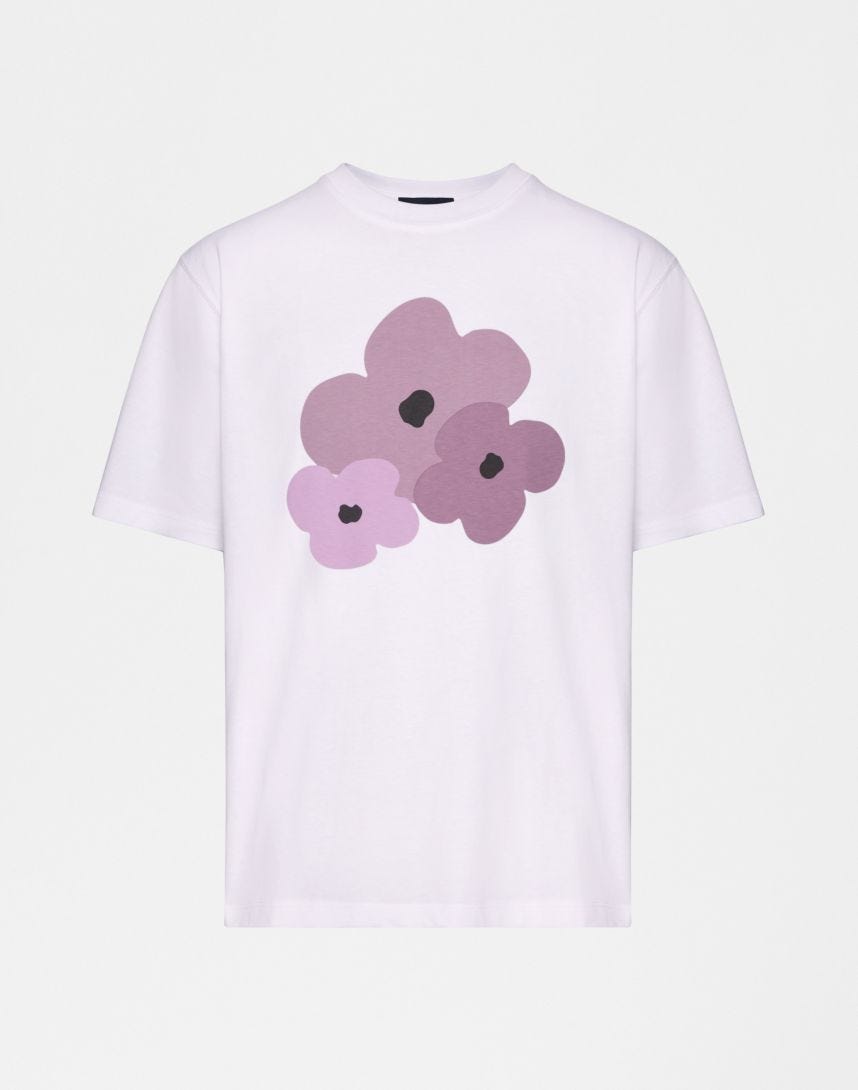 T-shirt stampata bianco/viola Terzini