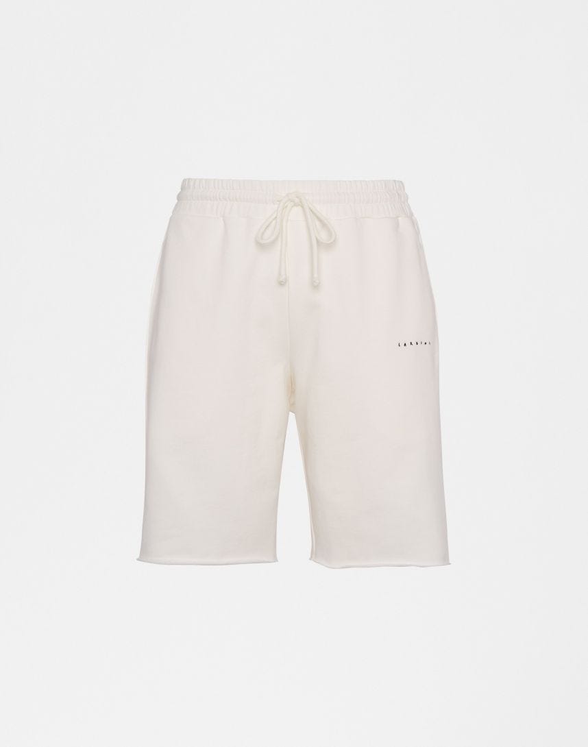Terzini cream and violet Bermuda shorts with embroidery
