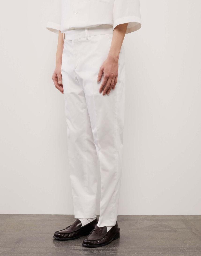Cream cotton trousers