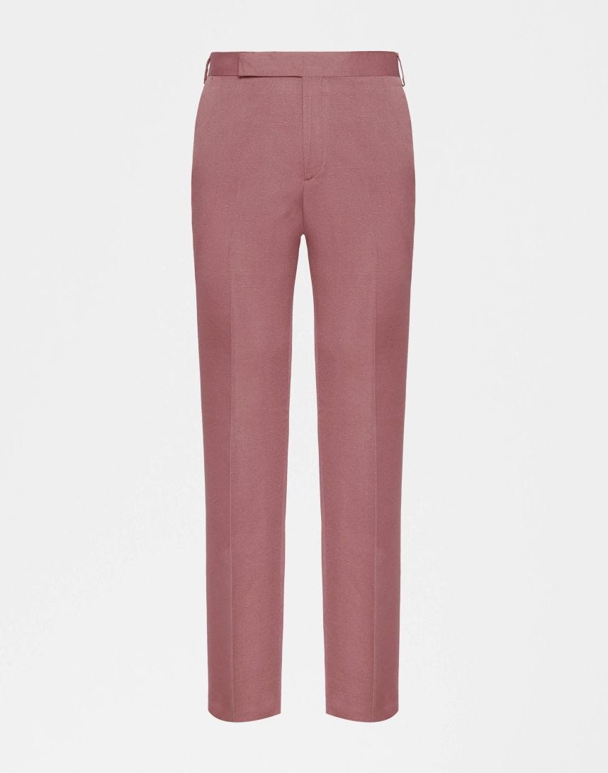 Attitude pink silk blend trousers