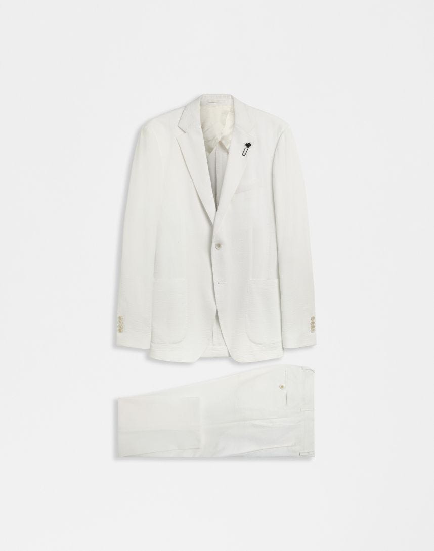 Special Line cream single-breasted suit