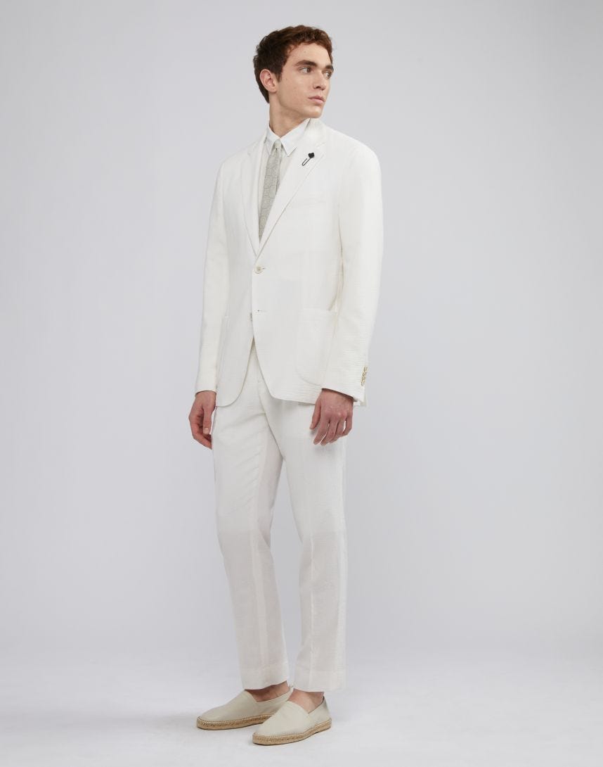 Special Line cream single-breasted suit