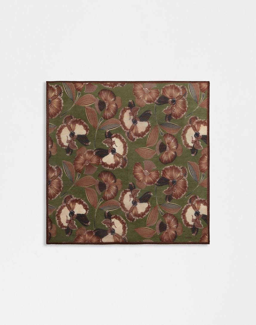 Silk scarf with a floral pattern