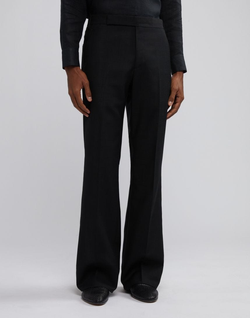 Black wool and mohair Attitude trousers