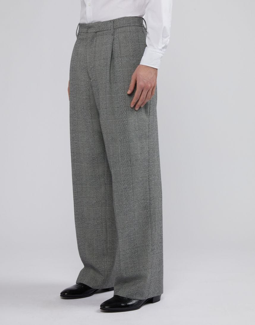 Glen plaid comfort trousers