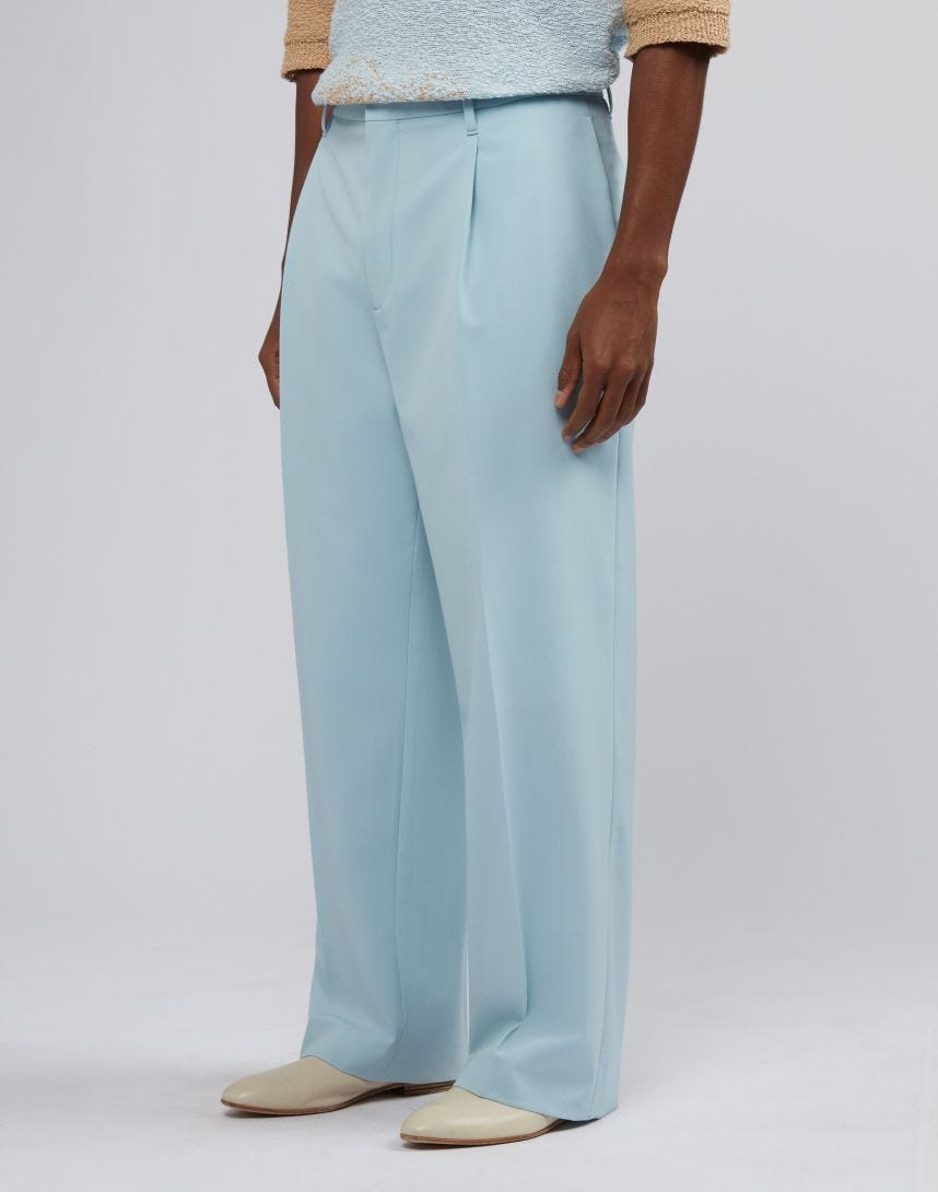 Light blue comfort trousers