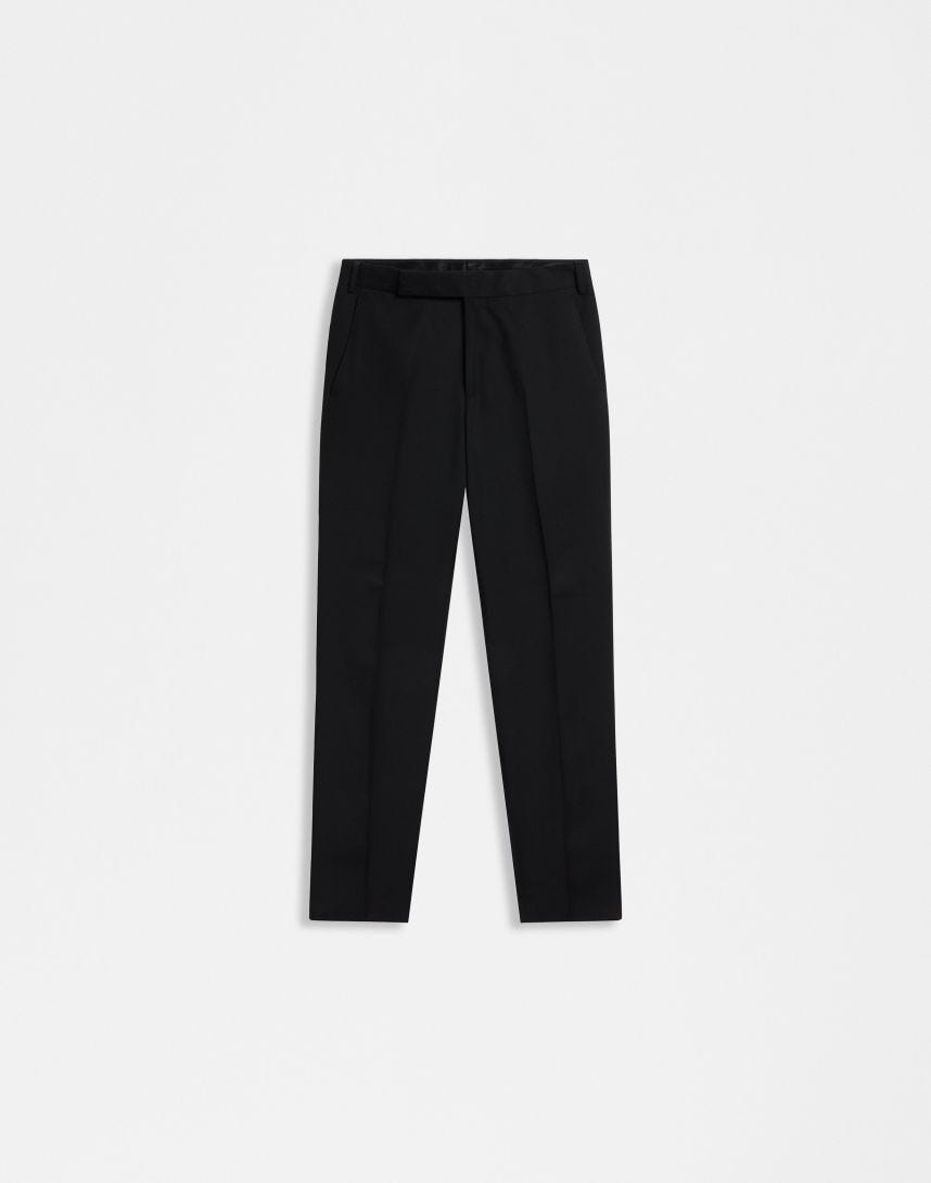 Pantalone nero Attitude in viscosa di lana e seta