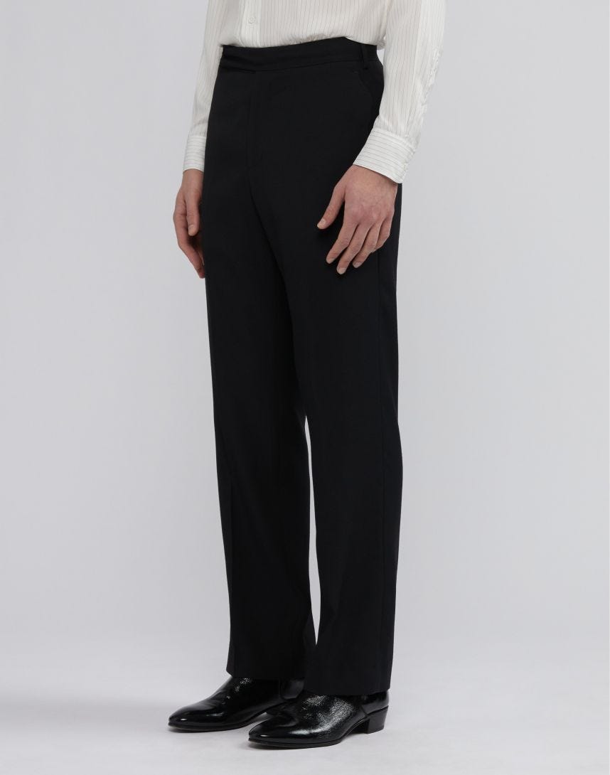 Pantalon noir Attitude en viscose de laine et de soie