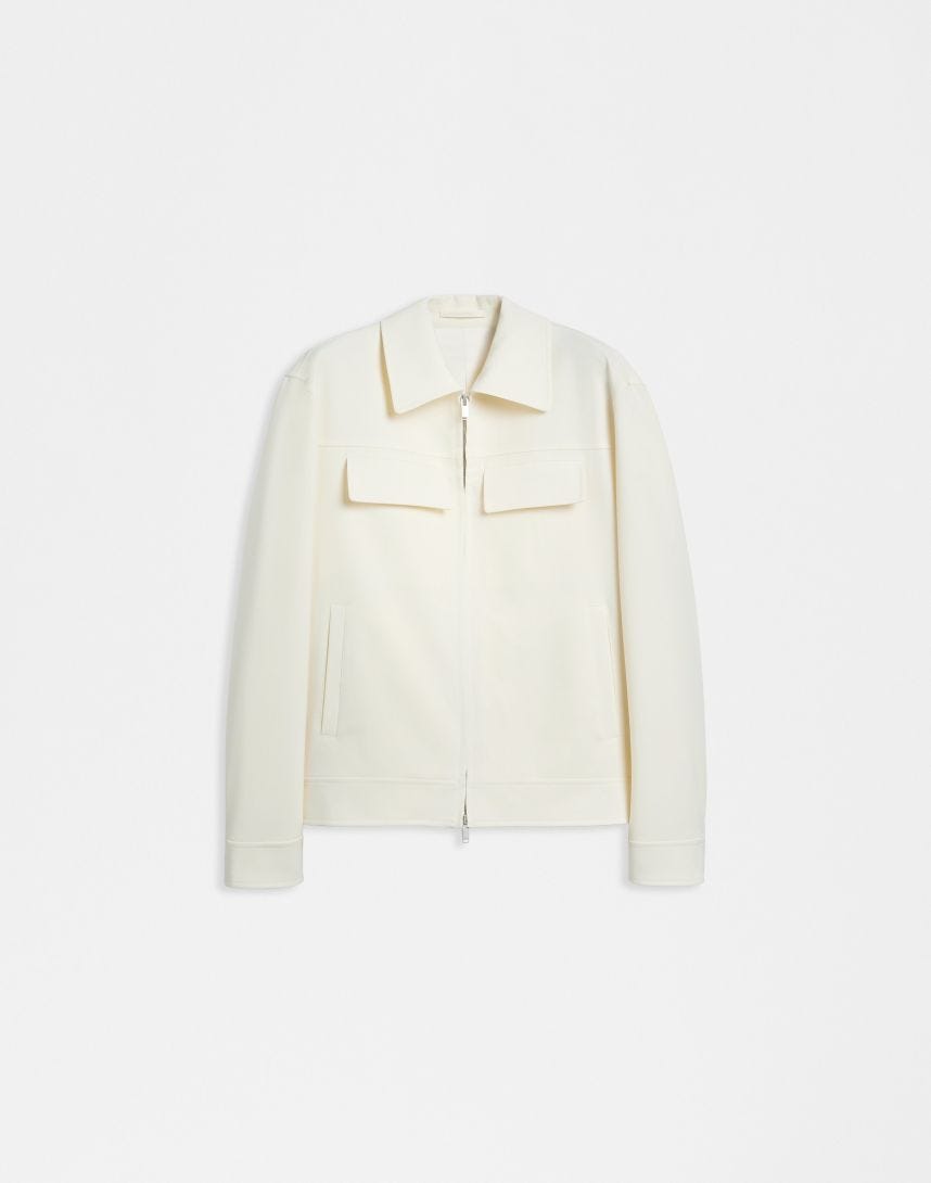 Cream shirt jacket