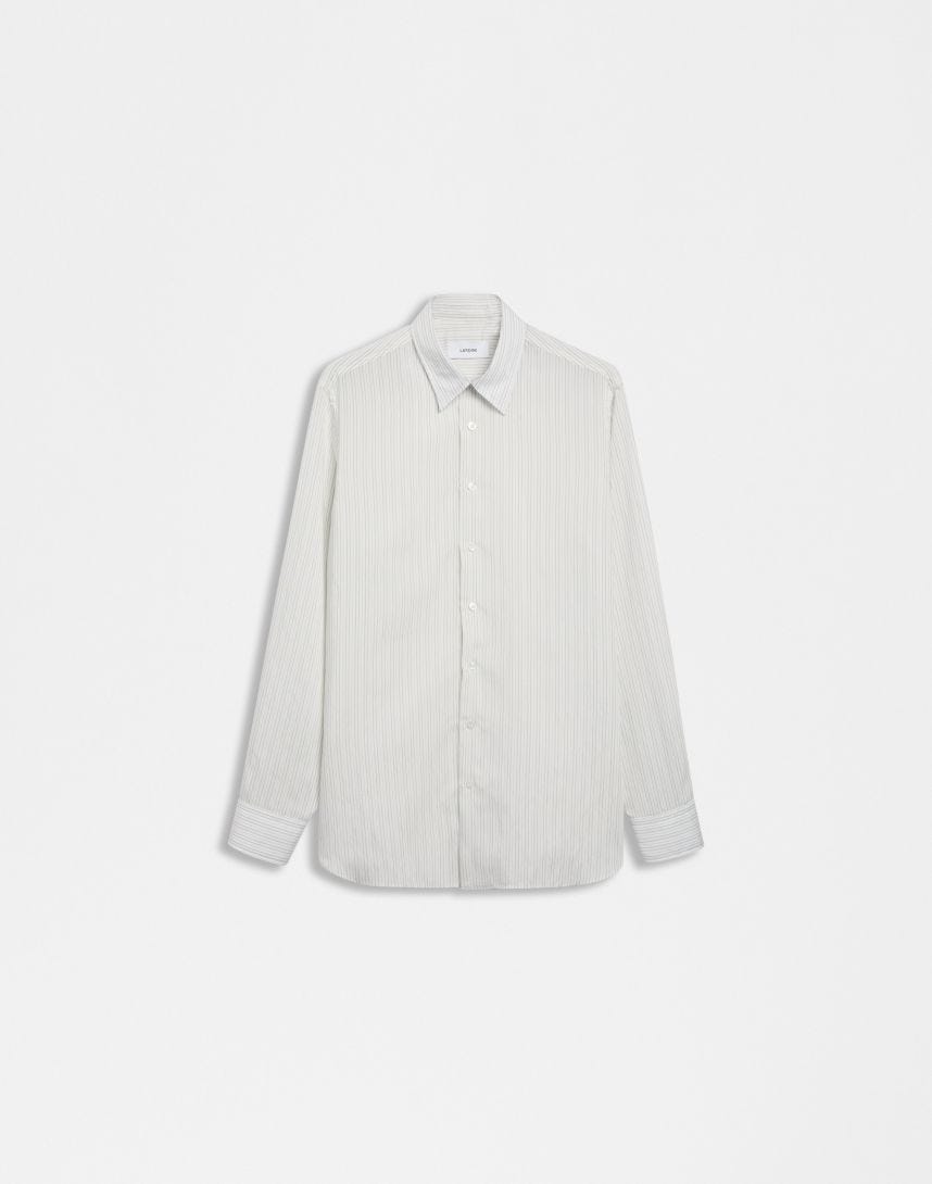 White striped shirt made of soft-touch poplin