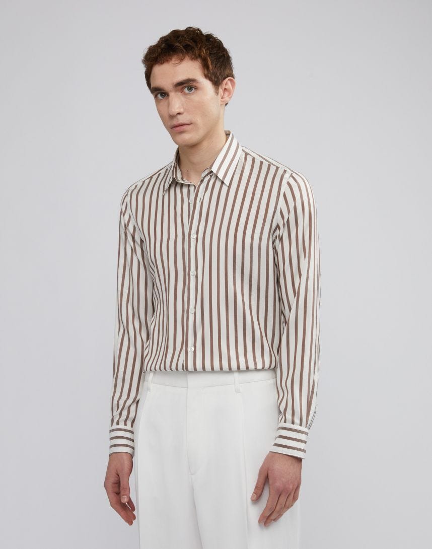 Silk shirt with a striped design