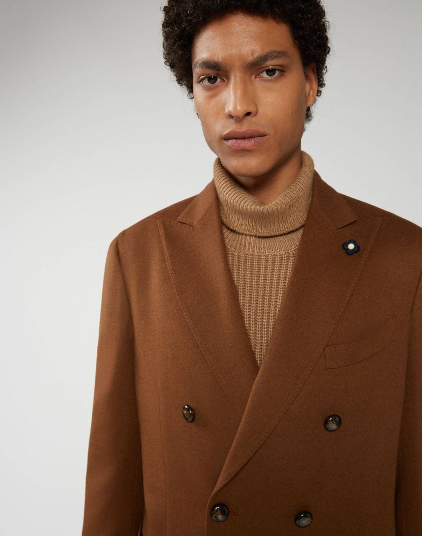 Jacket in hazelnut-brown cashmere - Special Line