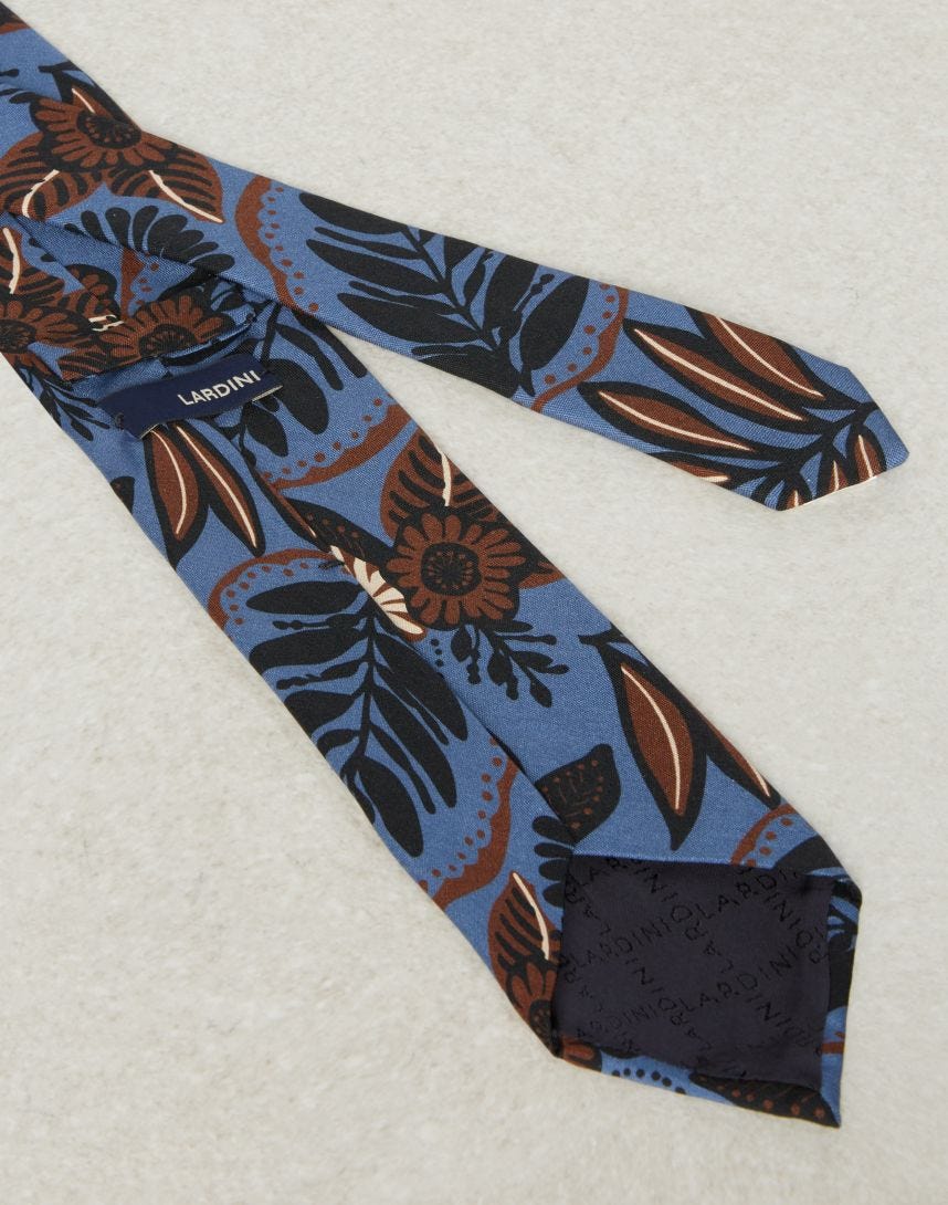 Cravatta in lana e seta disegno geometrico