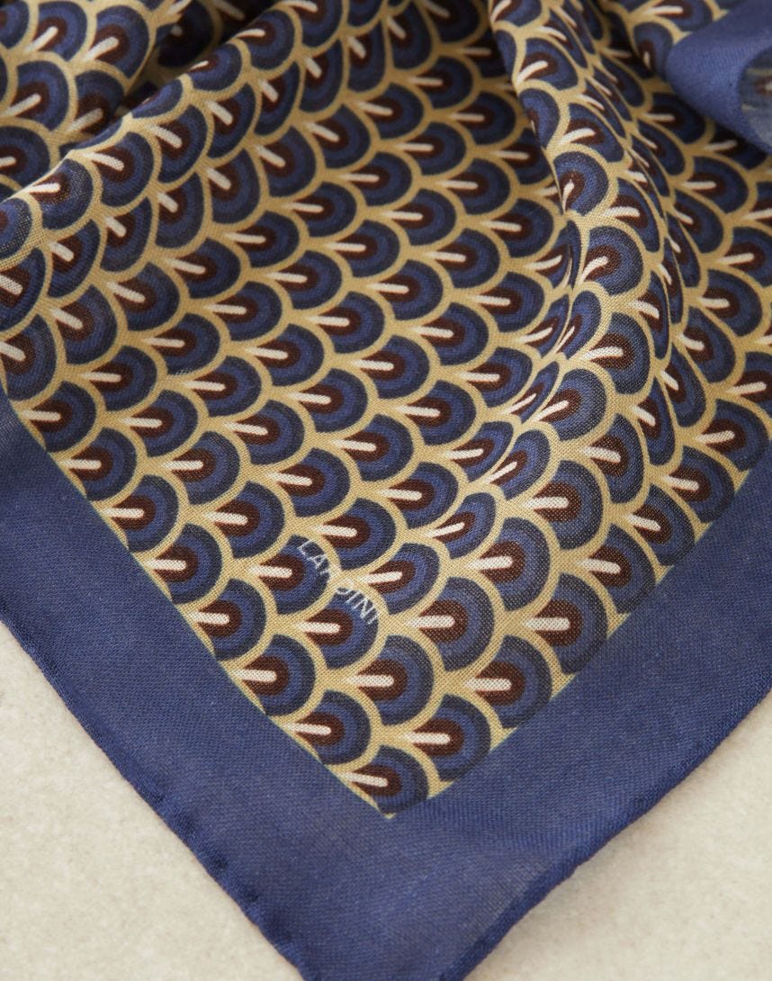 Foluard disegno geometrico in garza di lana
