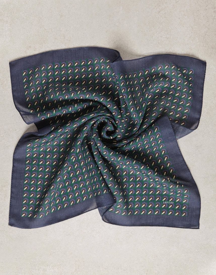 Foulard en gaze de laine motif géométrique 